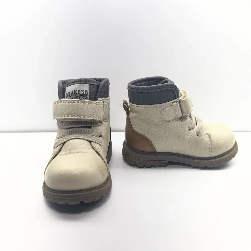 Oshkosh B’gosh Boys Felipe Fashion Work Boots- Hook/Loop` Toddler Size 4M